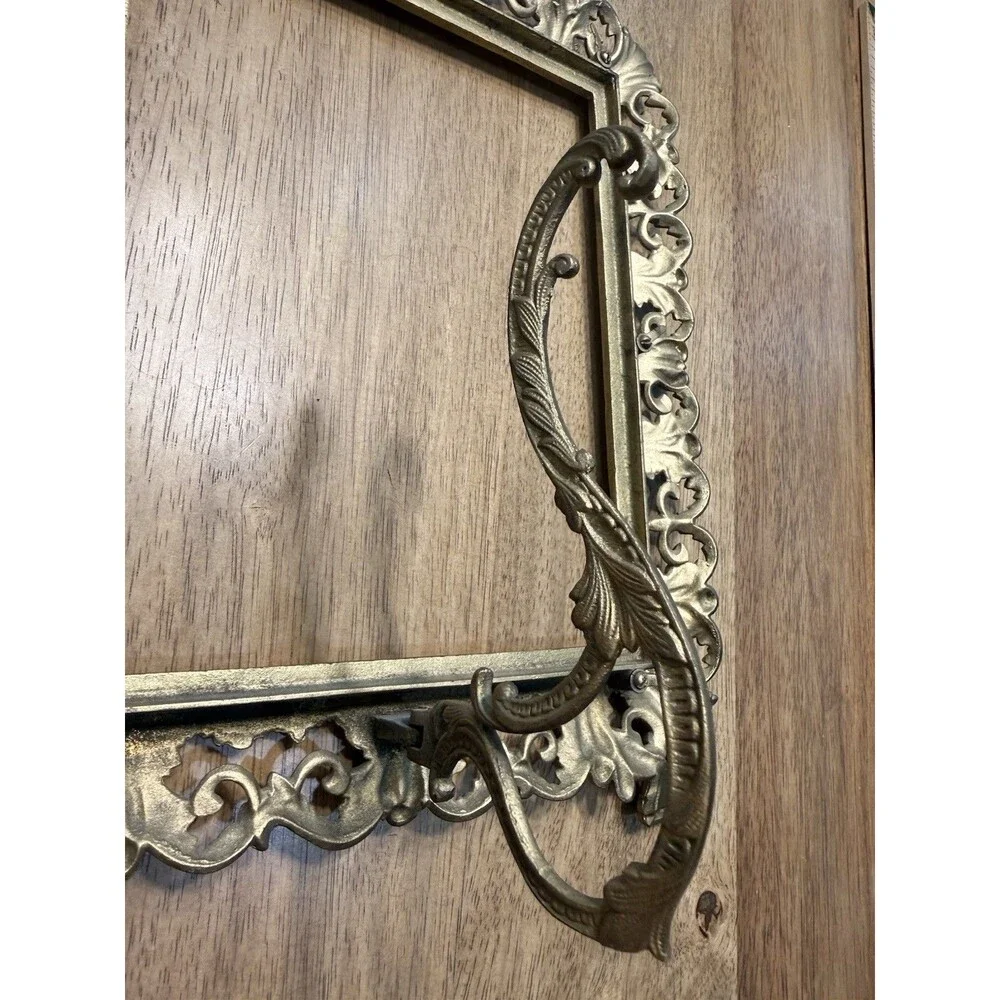Vintage Ornate Gold Tone Picture Frame Easel Metal Baroque Rococo 8x10